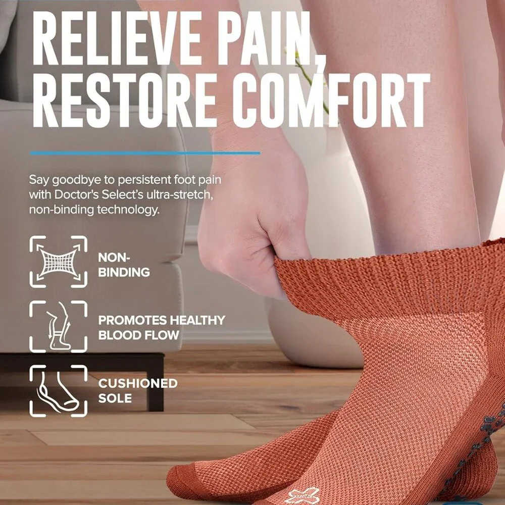 Diabetic Ankle Socks with Grippers for Men and Women - 4 Pair 1/4 Length Neuropa